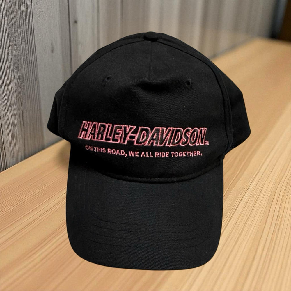 Harley-Davidson Women’s “On This Road We All Ride Together” Black /pink Cap Hat